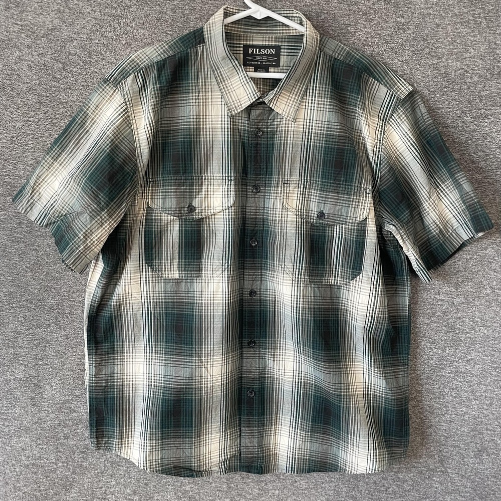 Filson Green Plaid Short Sleeve Button-Down Shirt